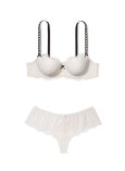 Комплект Білизни Victoria's Secret Dream Angels Lightly Lined Ribbon Slot Demi Bra & Floral Lace Hipster Thong Panty_1