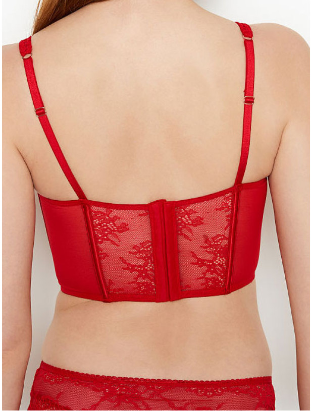 Комплект Білизни з Корсетом Victoria's Secret Dream Angels Unlined Lace-Up Corset Top & Lace Hipster Thong Panty_4
