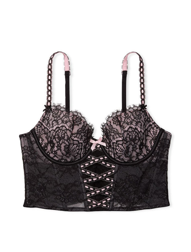 Комплект Білизни Victoria's Secret Dream Angels Lightly-Lined Lace-Up Corset Top & Corded Thong Panty_5