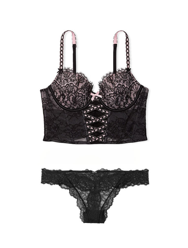 Комплект Білизни Victoria's Secret Dream Angels Lightly-Lined Lace-Up Corset Top & Corded Thong Panty_4
