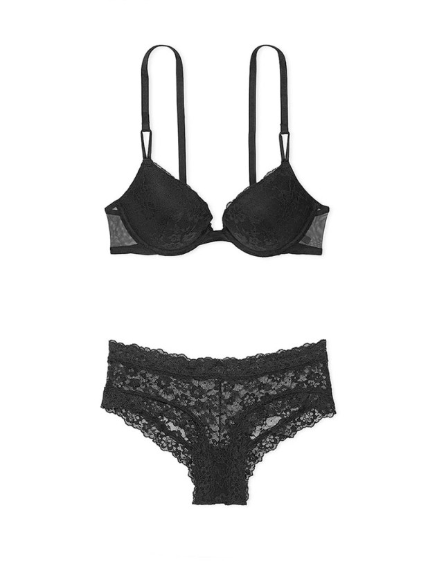 Комплект Білизни Пуш-ап Victoria's Secret Sexy Tee Smooth Push-Up Bra & The Lacie Posey Lace Cheeky Panty_2