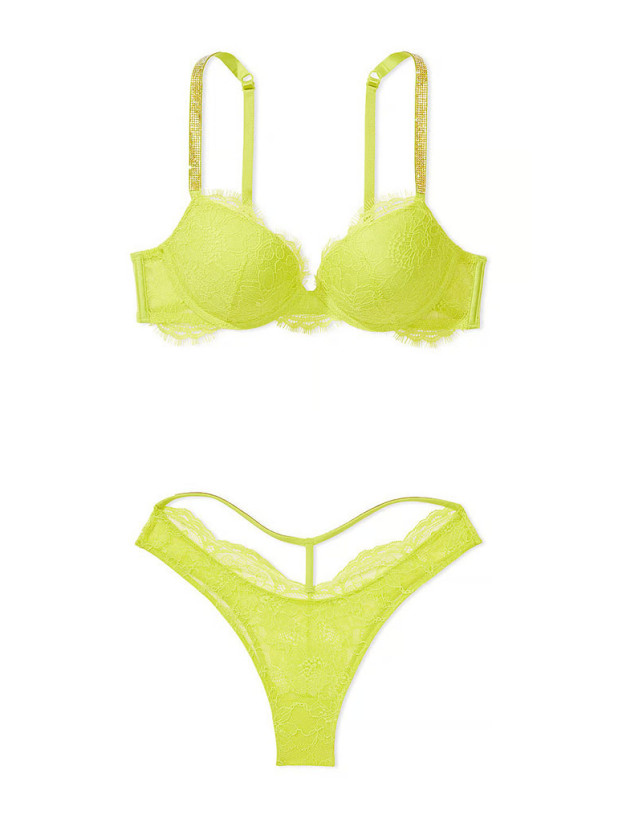 Комплект Білизни зі Стразами Victoria's Secret Very Sexy Lace Shine Strap Push-Up Bra & Brazilian Panty_3