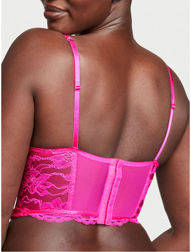 Комплект Білизни зі Стразами Victoria's Secret Very Sexy Bombshell Add-2-Cups Push-Up Corset Top & Micro Lace Shine Strap Cheekini Panty_9