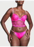 Комплект Білизни зі Стразами Victoria's Secret Very Sexy Bombshell Add-2-Cups Push-Up Corset Top & Micro Lace Shine Strap Cheekini Panty_11