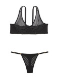 Комплект Білизни Victoria's Secret Very Sexy Icon Mesh Longline Plunge Bra & Smooth Cutout Back Thong Panty_4