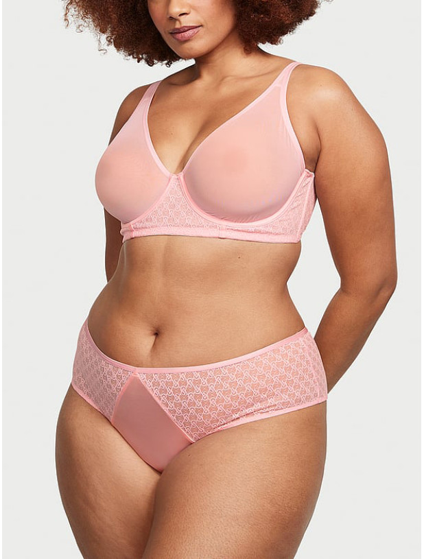 Комплект Білизни Victoria's Secret Very Sexy Icon Mesh Longline Plunge Bra & Lace Cheeky Panty_2