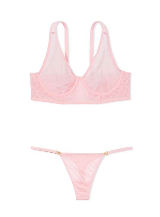 Комплект Білизни Victoria's Secret Very Sexy Icon Mesh Longline Plunge Bra & Smooth Cutout Back Thong Panty