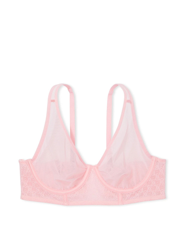 Комплект Білизни Victoria's Secret Very Sexy Icon Mesh Longline Plunge Bra & Smooth Cutout Back Thong Panty_2
