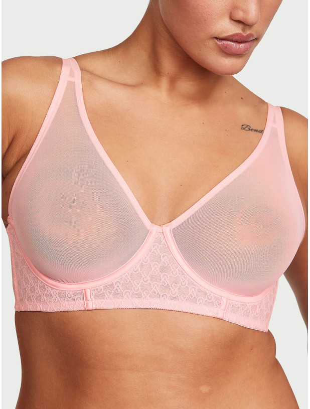 Комплект Білизни Victoria's Secret Very Sexy Icon Mesh Longline Plunge Bra & Lace Cheeky Panty_3
