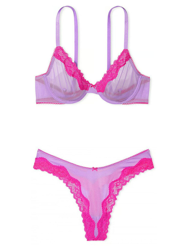 Комплект Білизни Victoria's Secret Tease Unlined Demi Bra & High-Leg Scoop Thong Panty_2