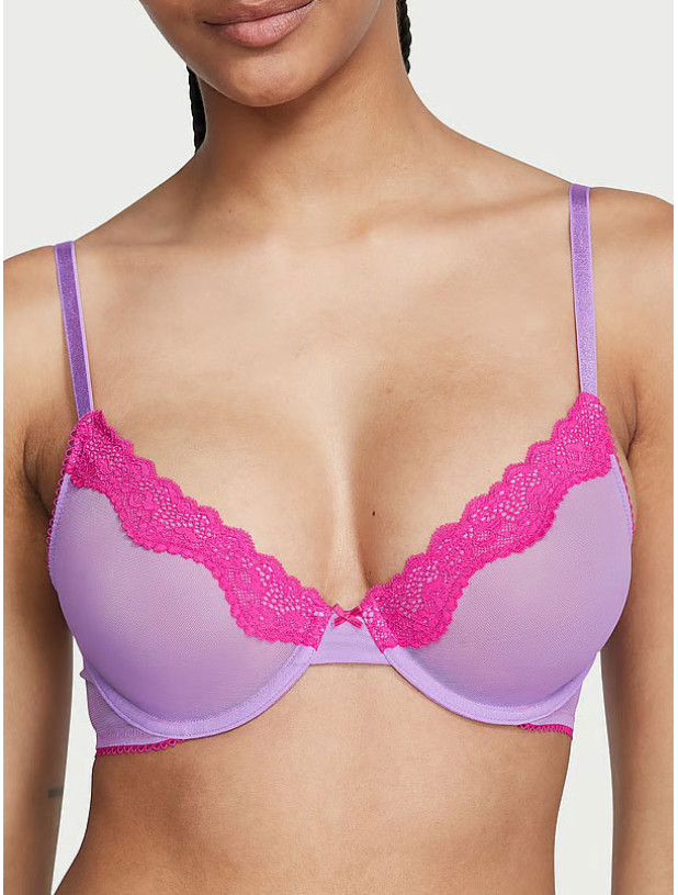 Комплект Білизни Victoria's Secret Tease Unlined Demi Bra & High-Leg Scoop Thong Panty_4