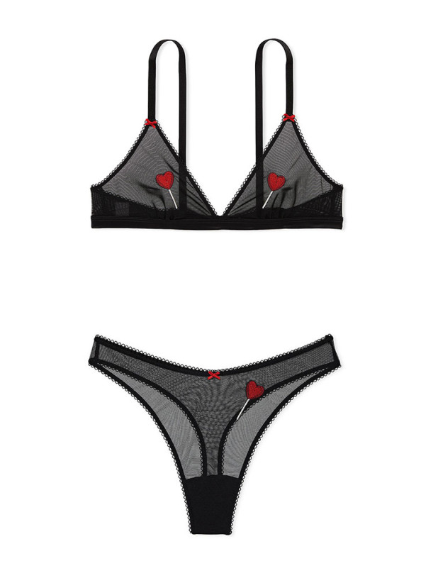 Комплект Білизни Victoria's Secret Tease Wireless Triangle Bralette & Tease High-Leg Scoop Thong Panty_2