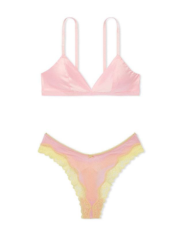 Комплект Белья Victoria's Secret Tease Wireless Triangle Bralette & Tease High-Leg Scoop Thong Panty_4
