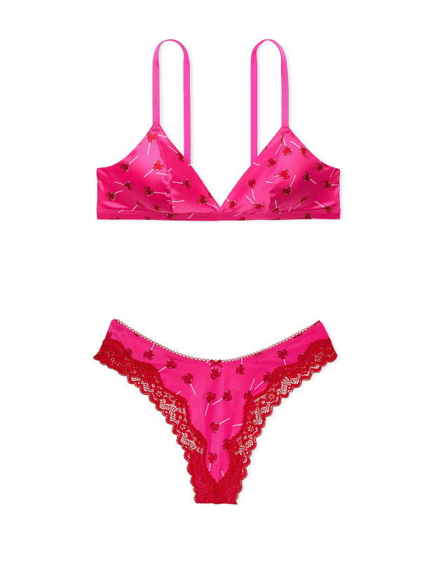 Комплект Білизни Victoria's Secret Tease Wireless Triangle Bralette & Tease High-Leg Scoop Thong Panty_2