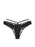 Комплект Білизни Victoria's Secret Very Sexy Faux Leather Strappy Open-Cup Demi Bra & Fishnet Floral Open Back Brazilian Panty_4