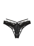 Комплект Білизни Victoria's Secret Very Sexy Faux Leather Strappy Open-Cup Demi Bra & Fishnet Floral Open Back Brazilian Panty_3