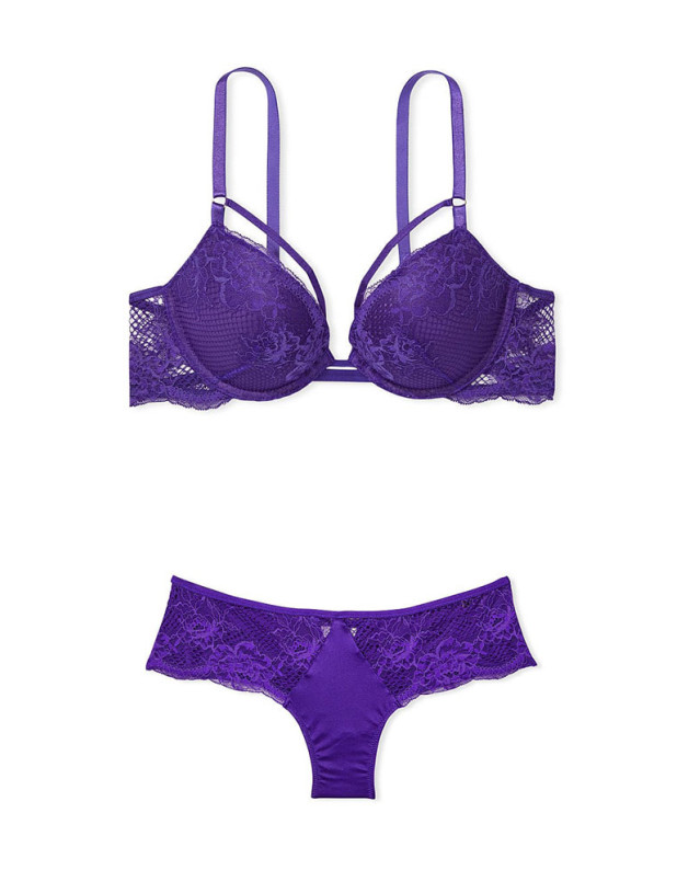 Комплект Білизни з Мереживом Victoria's Secret Very Sexy Push-Up Bra & Fishnet Floral Cheeky Panty_2