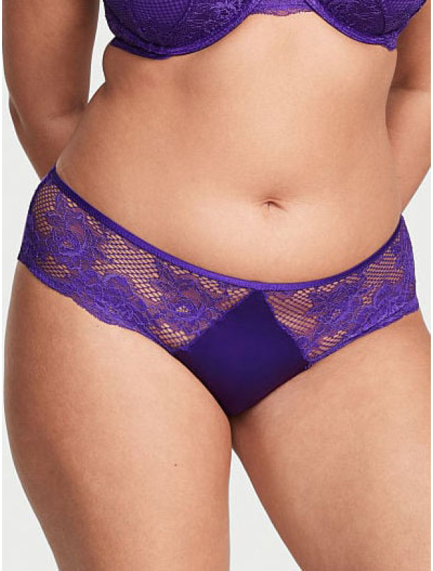 Комплект Білизни Victoria's Secret Very Sexy Push-Up Bra & Fishnet Floral Cheeky Panty & Fishnet Leather Garter Belt_10