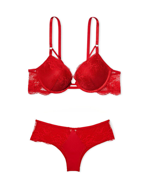 Комплект Білизни з Мереживом Victoria's Secret Very Sexy Push-Up Bra & Fishnet Floral Cheeky Panty_3