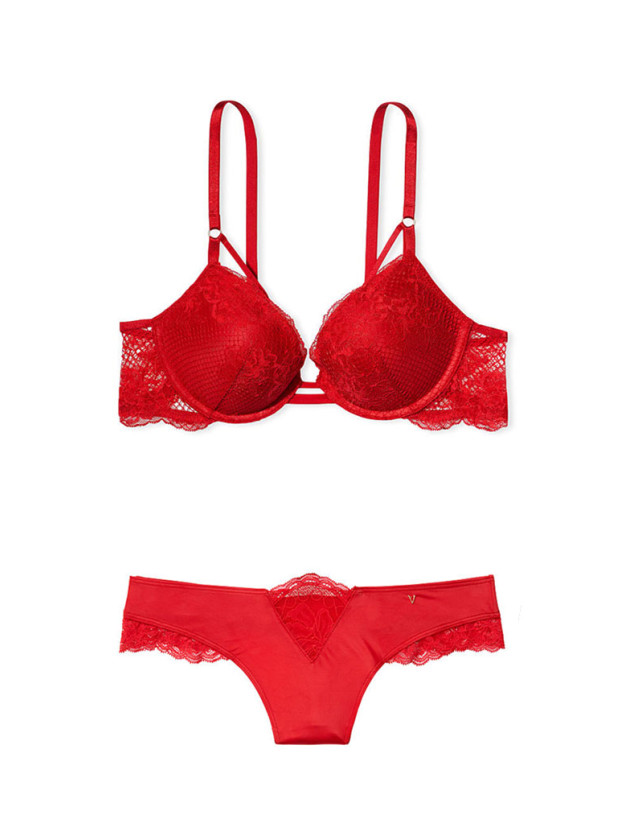 Комплект Білизни з Мереживом Victoria's Secret Very Sexy Push-Up Bra & Micro Lace Inset Thong Panty_2