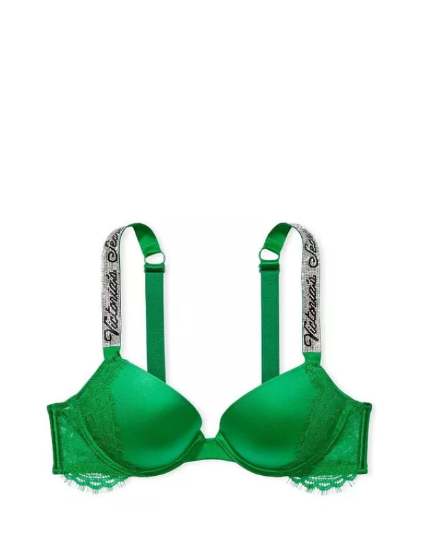 Комплект Білизни зі Стразами Victoria's Secret Very Sexy Shine Strap Push-Up Bra & Thong Panty_4