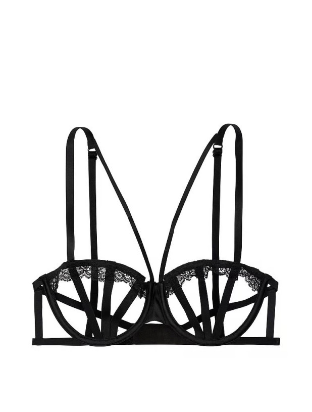 Комплект Білизни Victoria's Secret Very Sexy Strappy Balconette Bra & Crotchless Lace Strappy Thong Panty_5