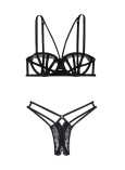 Комплект Білизни Victoria's Secret Very Sexy Strappy Balconette Bra & Crotchless Lace Strappy Thong Panty_1