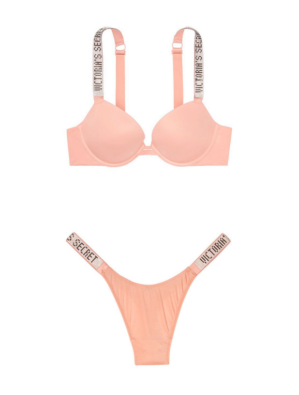 Комплект Білизни зі Стразами Victoria's Secret Very Sexy Shine Strap Push-Up Bra & Thong Panty_3