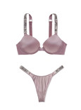 Комплект Білизни зі Стразами Victoria's Secret Very Sexy Push-up Bra & Rhinestone Shine Strap Thong Panty_1