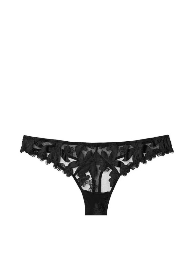 Комплект Білизни Victoria's Secret Very Sexy Ziggy Glam Floral Embroidery Unlined Demi Bra & Embroidered Thong Panty_7