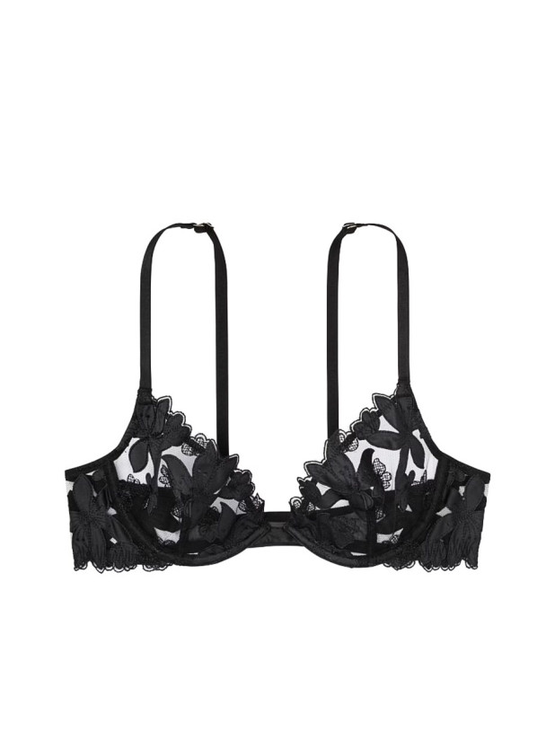 Бюстгальтер Victoria's Secret Very Sexy Ziggy Glam Floral Embroidery Unlined Demi Bra_3