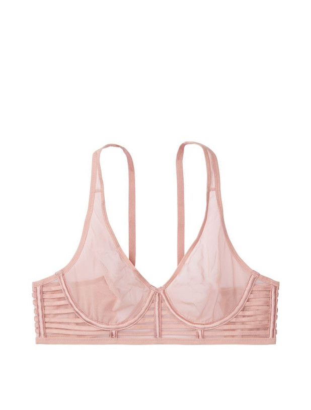 Комплект Білизни Victoria's Secret Luxe Lingerie Unlined Mesh Full-coverage Plunge Bra & Mesh Cheekini Panty_3