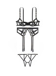 Комплект Very Sexy Unlined Strappy Balconette Bra & Strappy Cheeky Panty & Garter Belt Bundle_1