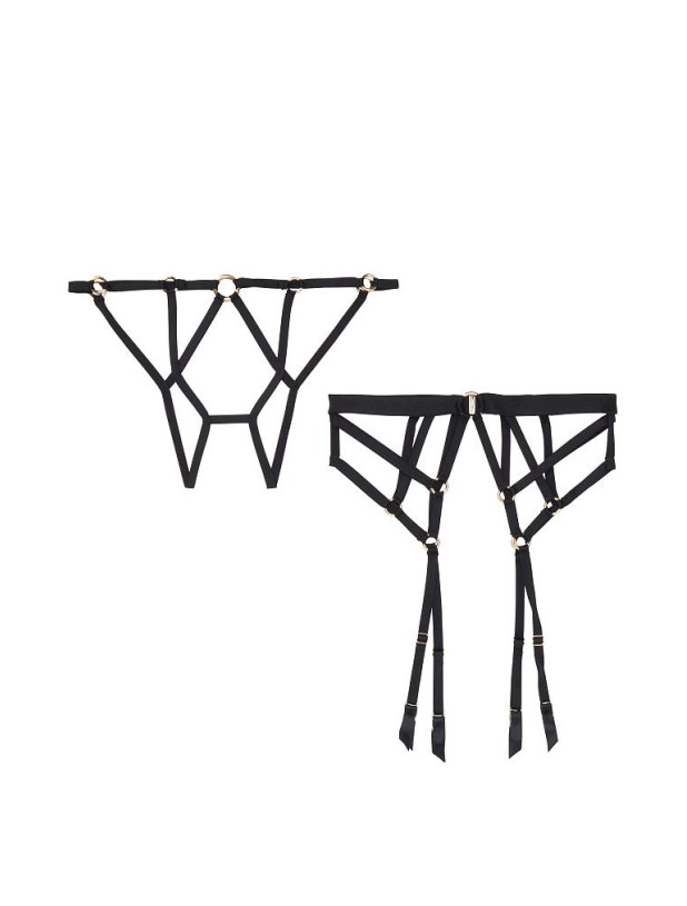 Комплект Very Sexy Unlined Strappy Balconette Bra & Strappy Cheeky Panty & Garter Belt Bundle_3