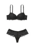 Комплект Білизни з Мереживом Victoria's Secret Dream Angels Lightly Lined Lace Demi Bra & Lace Hipster Thong Panty_1