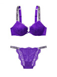 Комплект Білизни зі Стразами Victoria's Secret Very Sexy Bombshell Add-2-cups Shine Strap Lace Push-up Bra & Bikini Panty_1