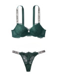 Комплект Білизни зі Стразами Victoria's Secret Very Sexy Lace Shine Strap Push-Up Bra & Thong Panty_2