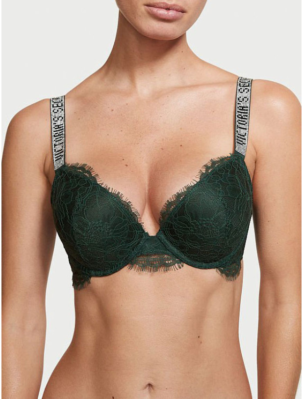 Комплект Білизни зі Стразами Victoria's Secret Very Sexy Lace Shine Strap Push-Up Bra & Thong Panty_7