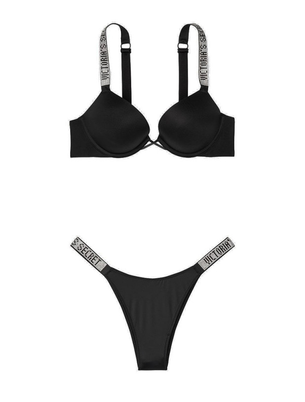 Комплект Білизни зі Стразами Victoria's Secret Very Sexy Bombshell Add-2-cups Shine Strap Push-up Bra & Brazilian Panty_5