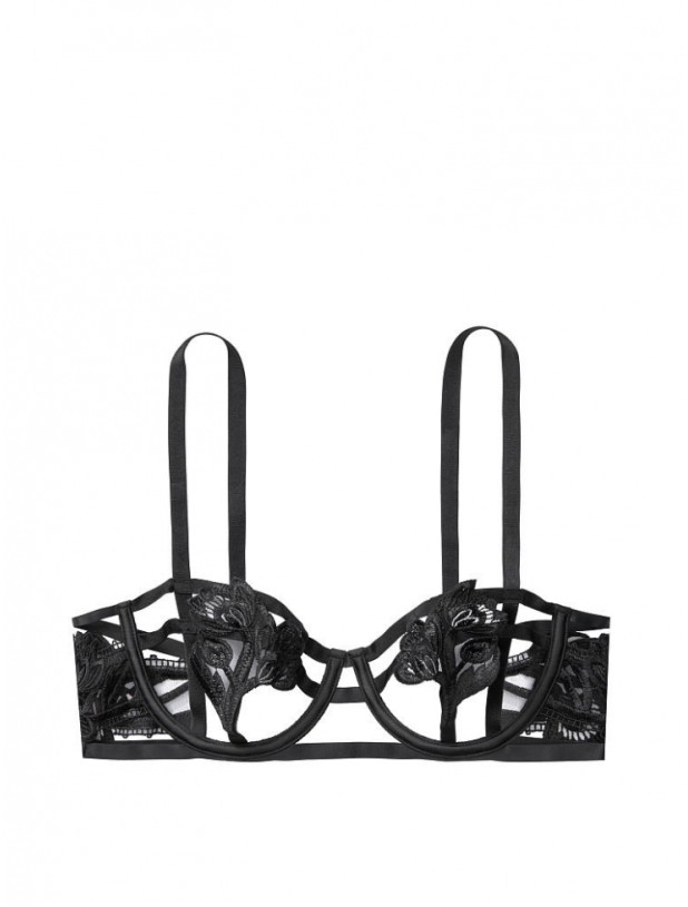 Комплект Білизни Victoria's Secret Very Sexy Strappy Embroidered Open Cup Balconette Bra & Band of Lovers Bikini Panty_3