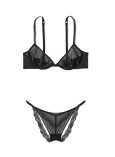 Комплект Білизни Victoria's Secret Very Sexy Sheer Shine Low-Cut Demi Bra & Very Sexy Sheer Shine Rose String Bikini Panty_1