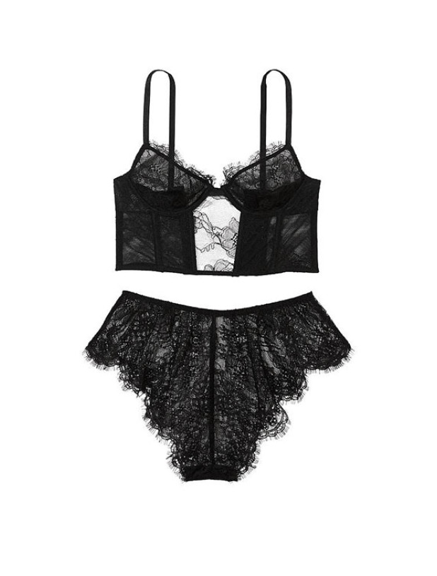 Комплект Білизни Victoria's Secret Lace Corset Top Shortie Set_3