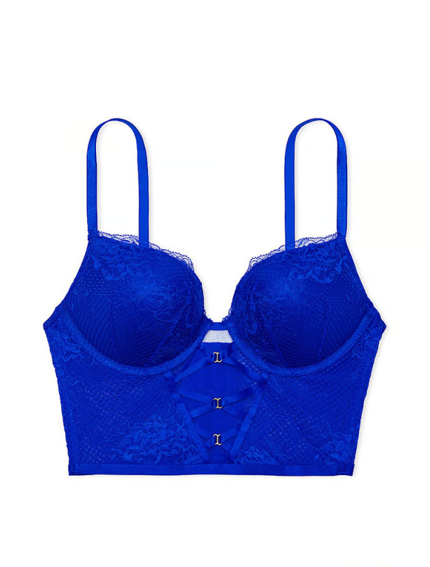 Комплект Білизни Victoria's Secret Very Sexy Bombshell Strappy Fishnet Lace Push-Up Corset Top & Lace-Trim Thong Panty_4