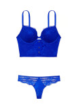 Комплект Білизни Victoria's Secret Very Sexy Bombshell Strappy Fishnet Lace Push-Up Corset Top & Lace-Trim Thong Panty_3