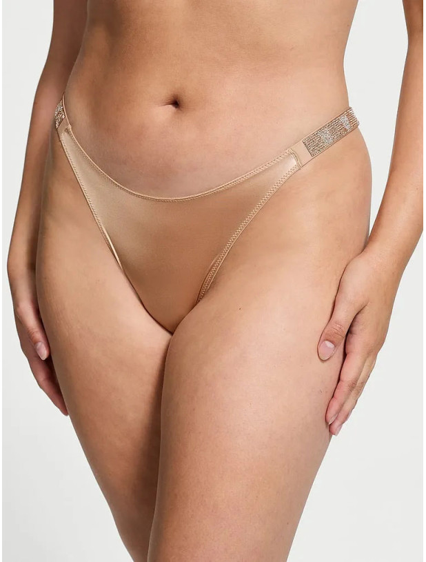 Комплект Білизни зі Стразами Victoria's Secret Very Sexy The Fabulous by Victoria’s Secret Unlined Shine Strap Rose Lace Full-Cup Bra & Shine Strap Brazilian Panty_7