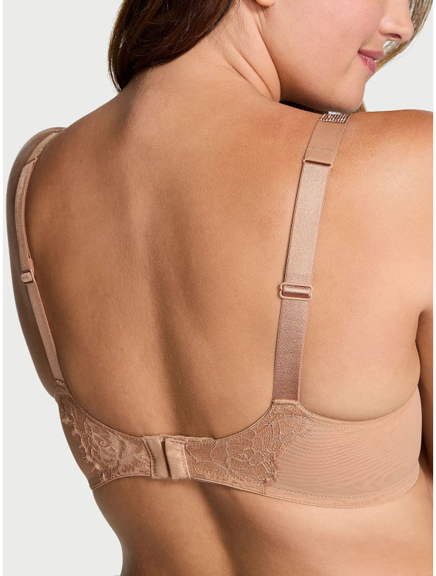 Комплект Білизни зі Стразами Victoria's Secret Very Sexy The Fabulous by Victoria’s Secret Unlined Shine Strap Rose Lace Full-Cup Bra & Shine Strap Brazilian Panty_2