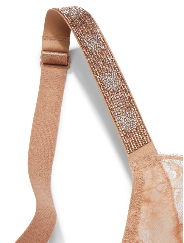 Комплект Білизни зі Стразами Victoria's Secret Very Sexy The Fabulous by Victoria’s Secret Unlined Shine Strap Rose Lace Full-Cup Bra & Shine Strap Brazilian Panty_5