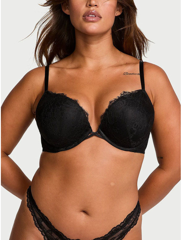 Комплект Білизни Victoria's Secret Very Sexy Bombshell Add-2-Cups Rose Lace Push-Up Bra & Adjustable String Thong Panty_4