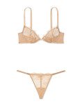 Комплект Білизни Victoria's Secret Very Sexy Rose Lace Unlined Low-Cut Demi Bra & Very Sexy Rose Lace Adjustable V-String Panty_1
