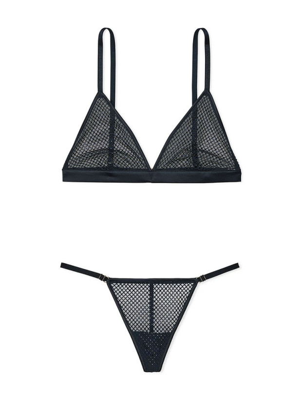 Комплект Білизни зі Стразами Victoria's Secret Very Sexy Ziggy Glam Shine Fishnet Triangle Bralette & Ziggy Glam Shine Fishnet Adjustable V-String Panty_2